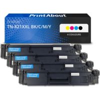 Toner compatible Brother TN-821XXL BK/C/M/Y - 4 couleurs - Très grande capacité - Multipack