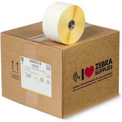 Zebra 3006318 - (57 mm x 32 mm) 12 rouleaux - Noir sur blanc - Étiquette