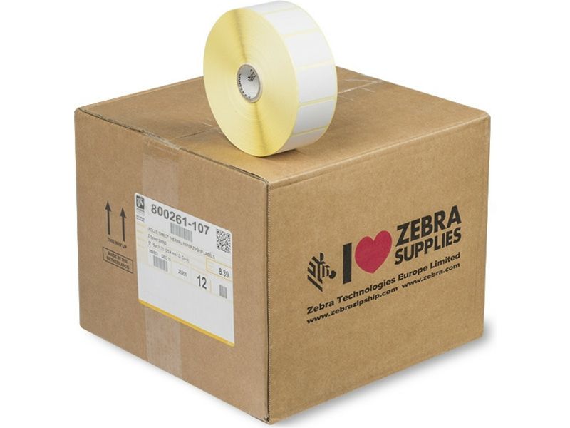 Zebra 800261-107 Etiket Zwart op wit (38 mm x 25 mm) 12 rollen