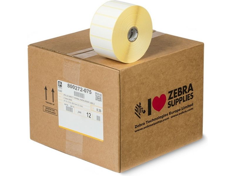 Zebra 800272-075 (Z-Select 2000T) Etiket Zwart op wit (57 mm x 19 mm) 12 rollen