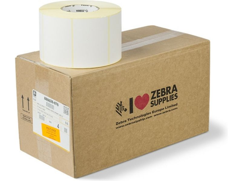 Zebra 880026-076 Etiket Zwart op wit (102 mm x 76 mm) 4 rollen