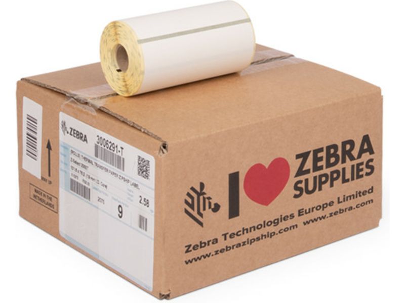 Zebra 3006291-T (Z-Select 2000T) Etiket Zwart op wit (101,6 mm x 76,2 mm) 9 rollen