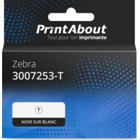 Étiquette compatible Zebra 3007253-T - (70 mm x 32 mm) 4 rouleaux - Noir sur blanc