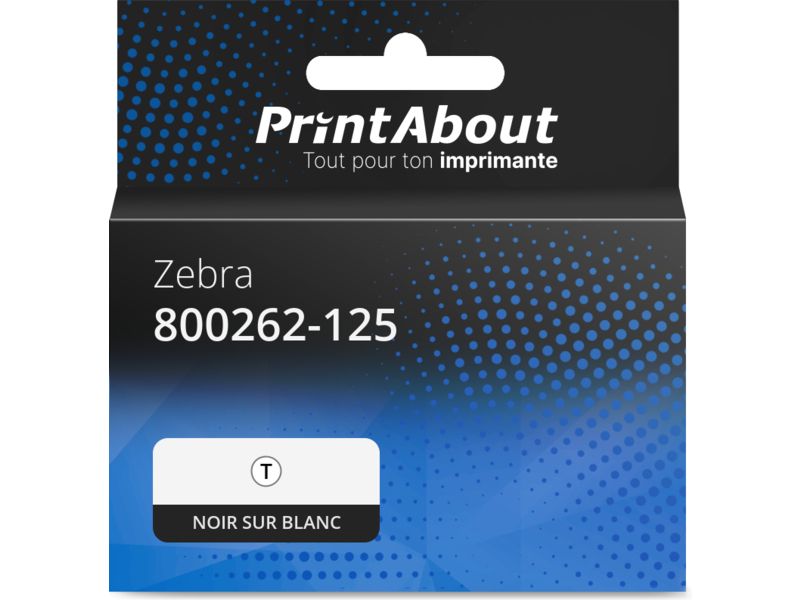 Étiquette compatible Zebra 800262-125 - (57 mm x 32 mm) 12 rouleaux - Noir sur blanc