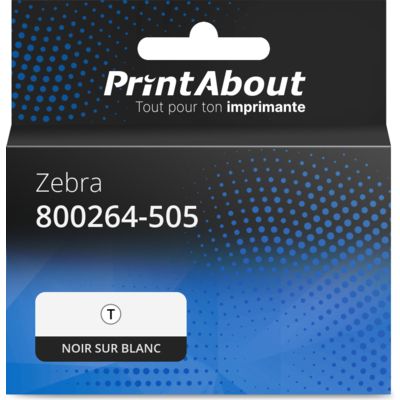 Étiquette compatible Zebra 800264-505 - (102 mm x 127 mm) 12 rouleaux - Noir sur blanc