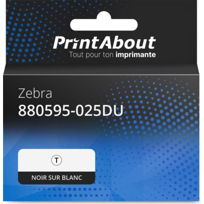 Étiquette compatible Zebra 880595-025DU - (38 mm x 25 mm) 12 rouleaux - Noir sur blanc
