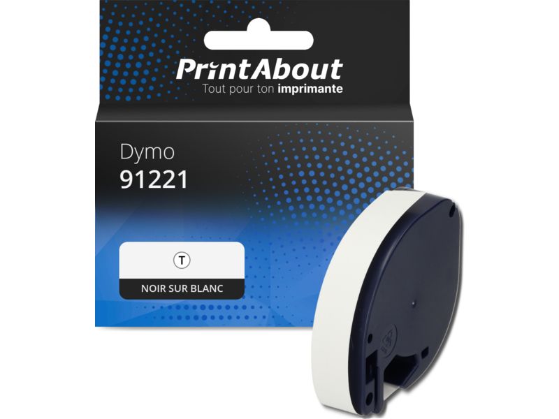 Ruban compatible Dymo 91221 (S0721660) - Noir sur blanc