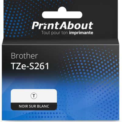 Ruban compatible Brother TZe-S261 - (36 mm) - Noir sur blanc