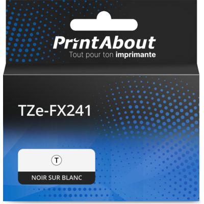 Ruban compatible Brother TZe-FX241 - (18 mm) - Noir sur blanc