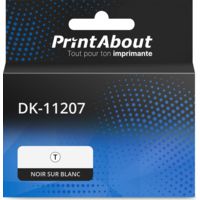 Étiquette compatible Brother DK-11207 - (58 x 58) (DVD/CD) - Noir sur blanc