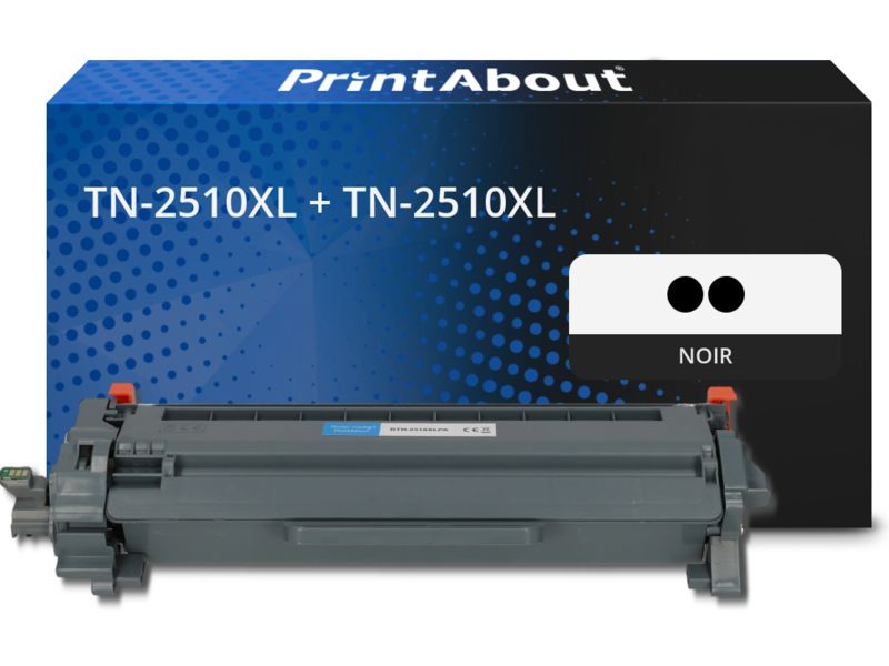 Toner compatible Brother TN-2510XL + TN-2510XL - Noir - Grande capacité - Multipack