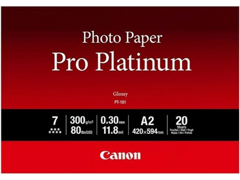 Canon PT-101 Pro Platinum Photo Paper 300 gram A2 (20 vel) - Papier photo