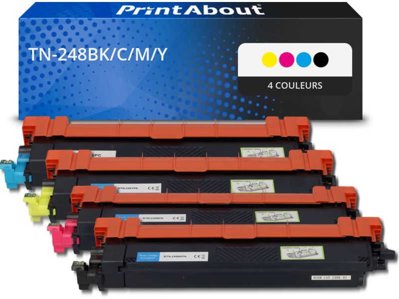Toner compatible Brother TN-248BK/C/M/Y - 4 couleurs - Multipack