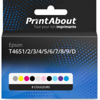 Homebrew Epson T46S1/2/3/4/5/6/7/8/9/D Cartouche d'encre 10 couleurs Multipack