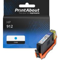 Cartouche compatible HP 912 (3YL77AE) - Cyan