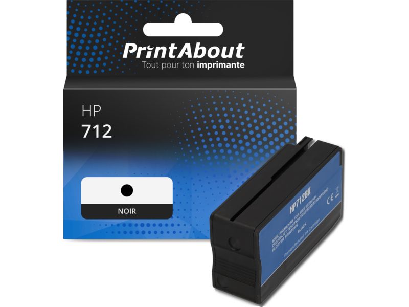 Cartouche compatible HP 712 (3ED70A) - Noir