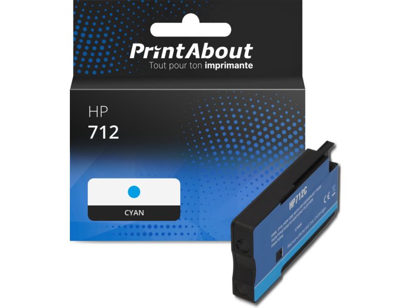Cartouche compatible HP 712 (3ED67A) - Cyan