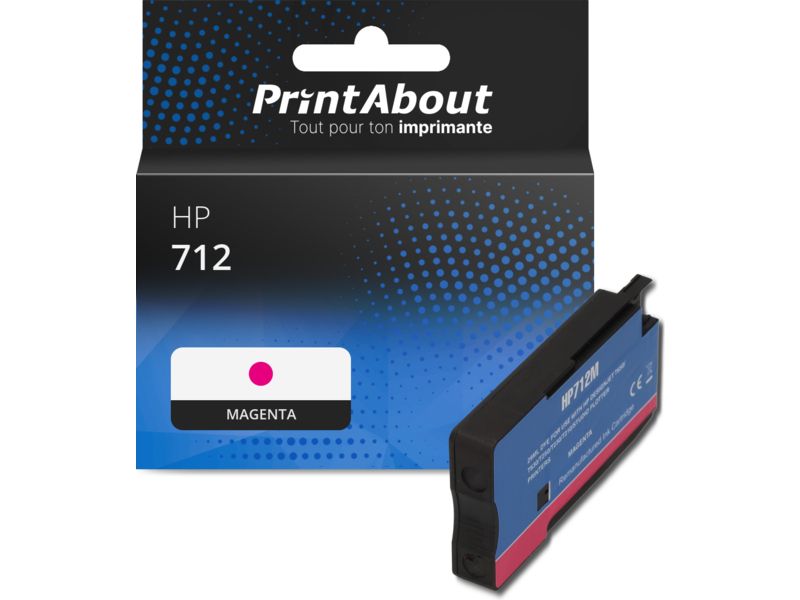 Cartouche compatible HP 712 (3ED68A) - Magenta