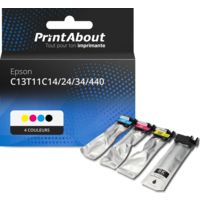 Cartouche compatible Epson C13T11C14/24/34/440 - 4 couleurs - Multipack