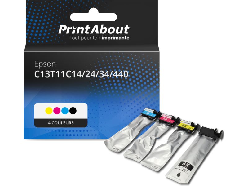 Cartouche compatible Epson C13T11C14/24/34/440 - 4 couleurs - Multipack