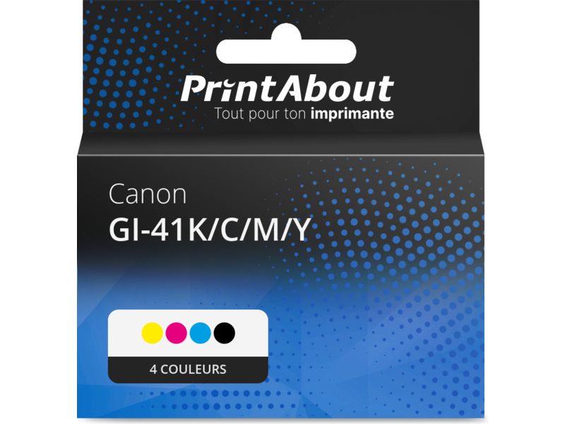 Cartouche compatible Canon GI-41K/C/M/Y - 4 couleurs - Multipack