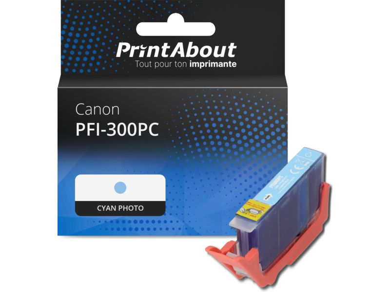 Cartouche compatible Canon PFI-300PC - Cyan photo