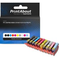 Ménage Cartouche d'encre Canon PFI-300PBK/MBK/C/R/M/Y/GY/CO/PM/PC Multipack 10 couleurs