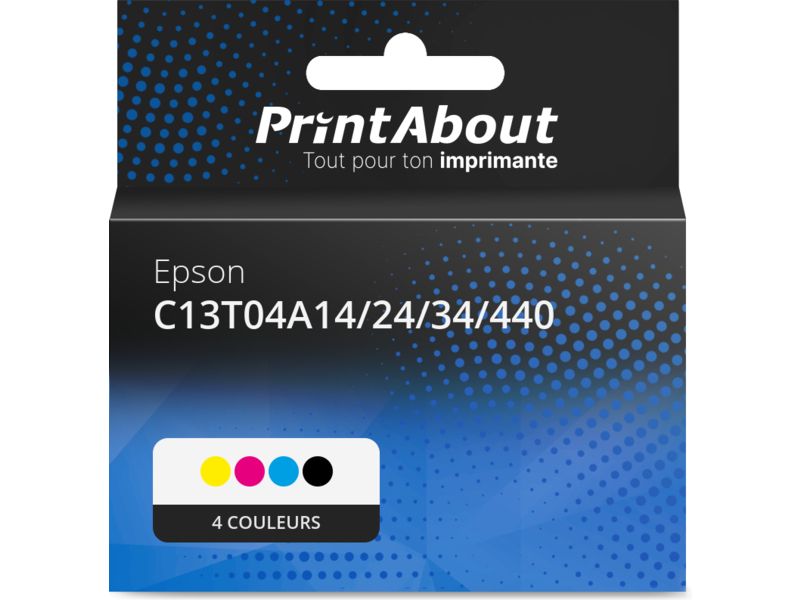 Cartouche compatible Epson C13T04A14/24/34/440 - 4 couleurs - Multipack