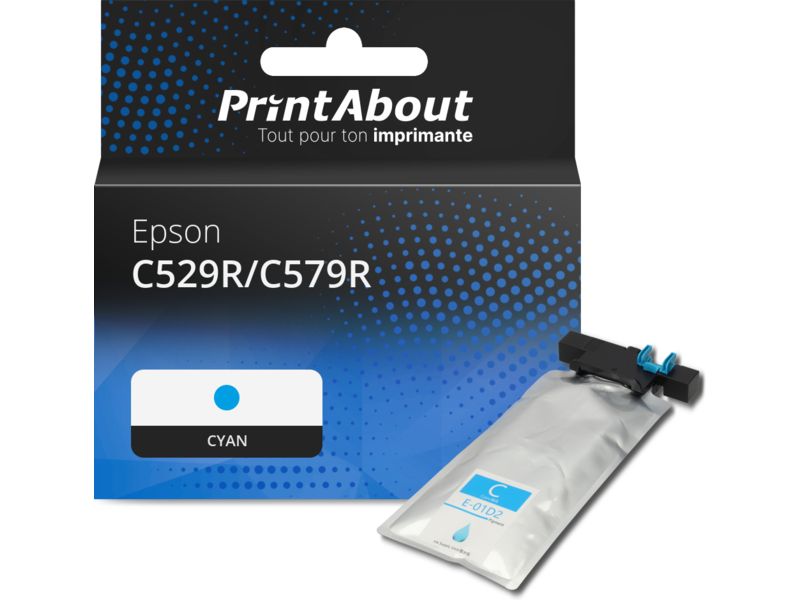 Cartouche compatible Epson C529R/C579R  (T01D200) - Cyan - Très grande capacité