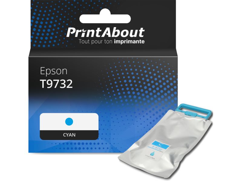 Cartouche compatible Epson T9732 - Cyan - Grande capacité