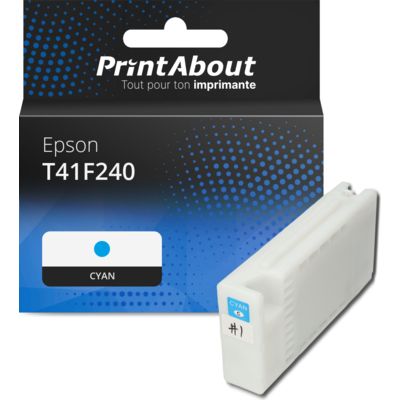 Cartouche compatible Epson T41F240 - Cyan - Grande capacité
