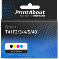Cartouche compatible Epson T41F2/3/4/5/40 - 4 couleurs - Grande capacité - Multipack