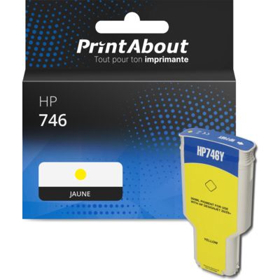 Cartouche compatible HP 746 (P2V79A) - Jaune