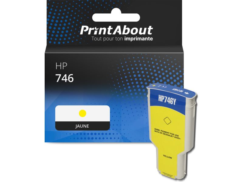 Cartouche compatible HP 746 (P2V79A) - Jaune