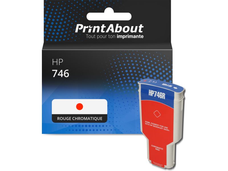 Cartouche compatible HP 746 (P2V81A) - Rouge chromatique
