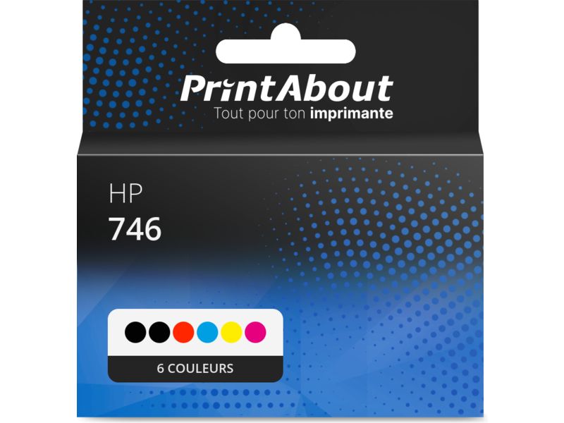 Cartouche compatible HP 746 (P2V78/79/80/81/82/83A) - 6 couleurs - Multipack