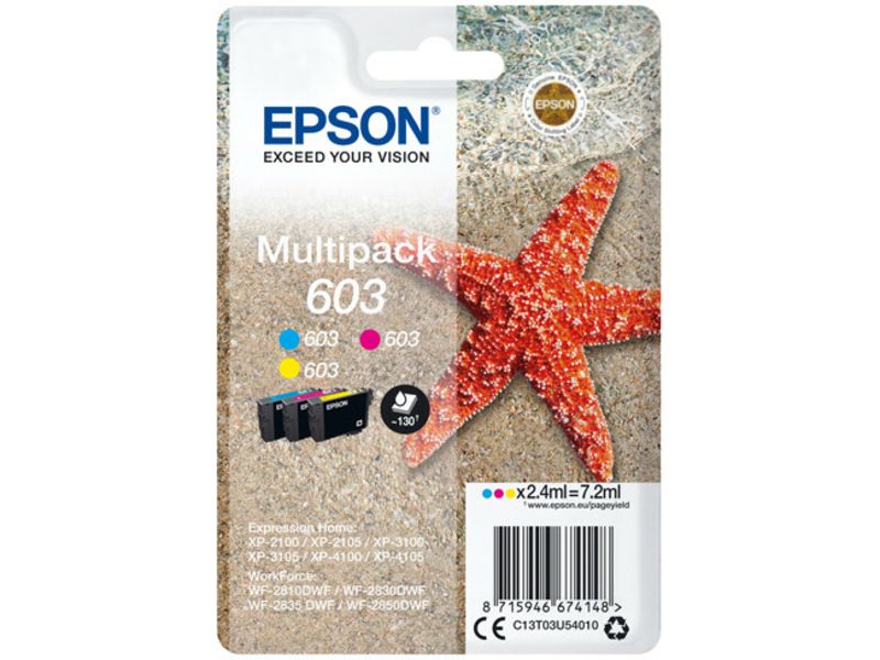 Epson 603 (T03U5 C/M/Y) - 3-couleurs - Cartouche d'encre - Multipack