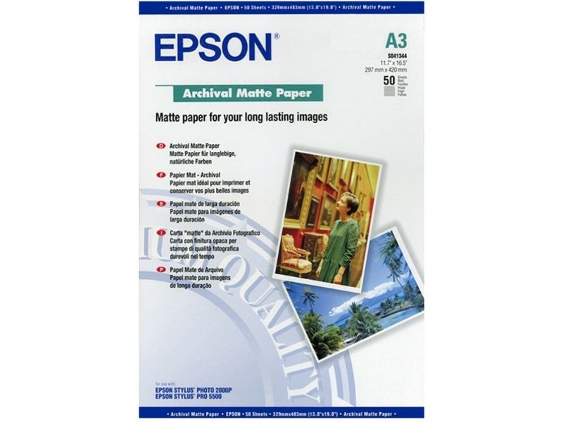 Epson S041344 Archival Matte Paper A3 (50 vel) - Papier photo