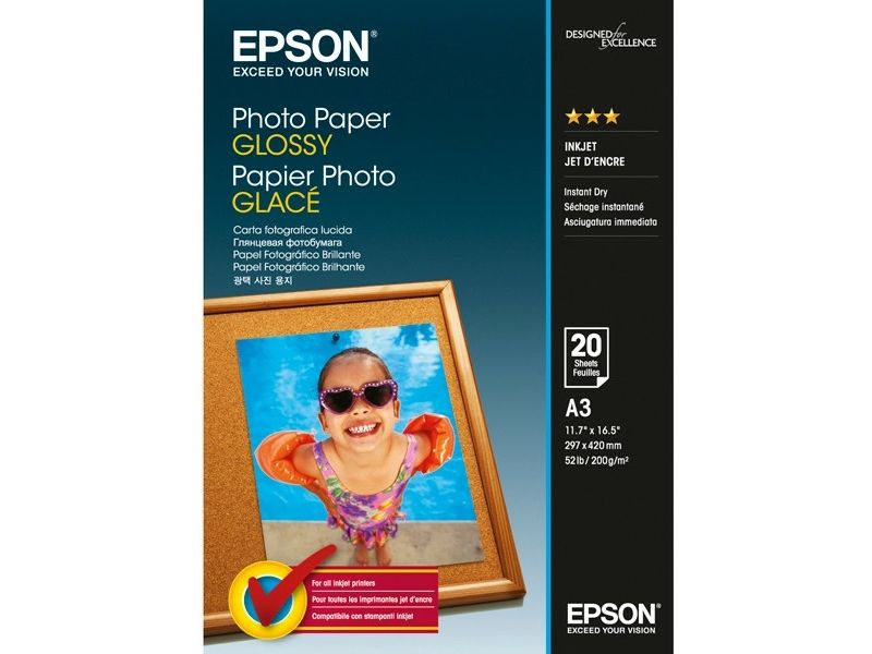Epson S042536 Glossy Photo Paper A3 (20 vel) - Papier photo