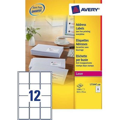 Avery L7164-100 - 63,5 x 72 mm - Feuille d'autocollants