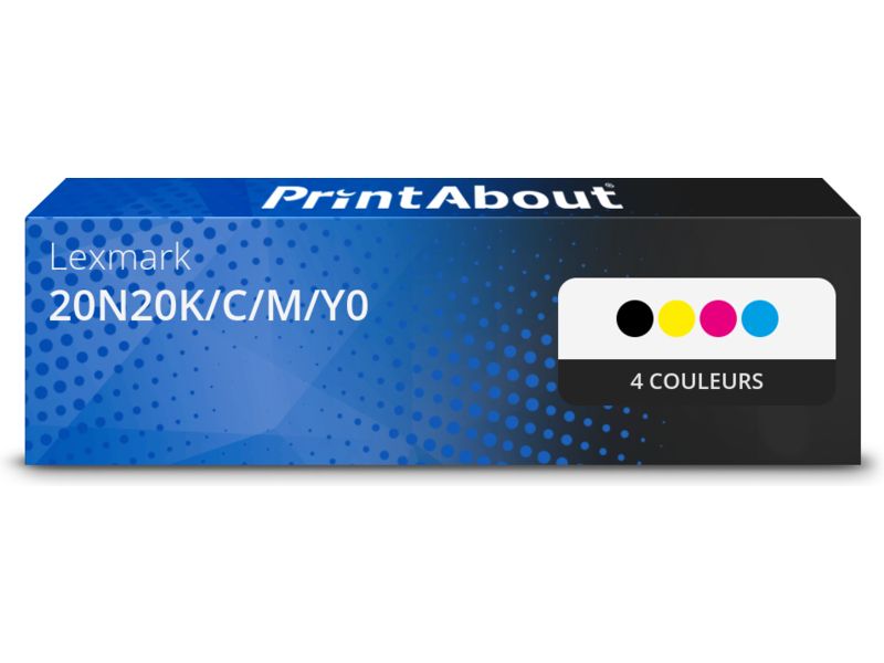 Toner compatible Lexmark 20N20K/C/M/Y0 - 4 couleurs - Multipack