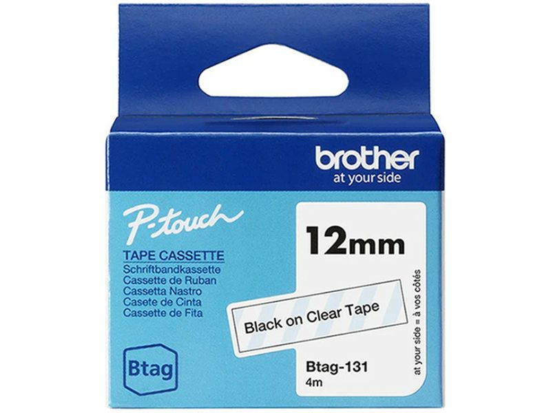 Brother Btag-131 - Noir sur transparent - Ruban