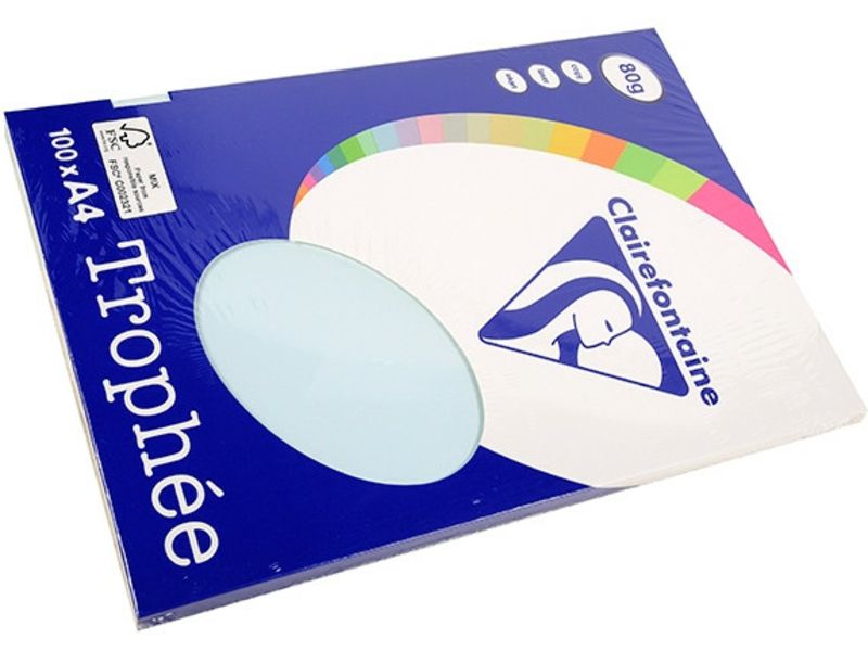 Clairefontaine Bleu azure A4 Papier couleur 80 g/m² (100 feuilles)