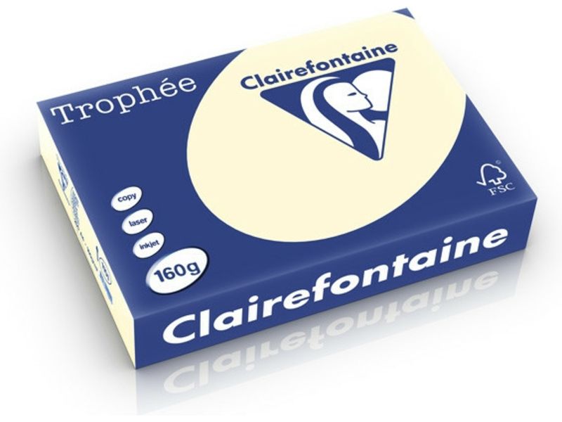 Clairefontaine Crème A4 Papier couleur 160 g/m² (250 feuilles)