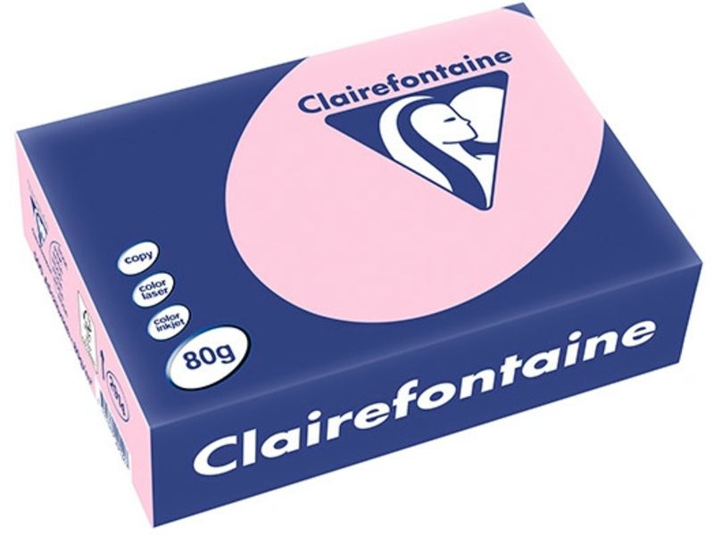 Clairefontaine Rose A4 Papier couleur 80 g/m² (500 feuilles)