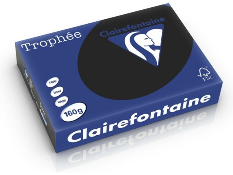Clairefontaine Noir A4 Papier couleur 160 g/m² (250 feuilles)