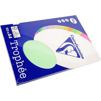 Clairefontaine Vert A4 Papier couleur 80 g/m² (100 feuilles)