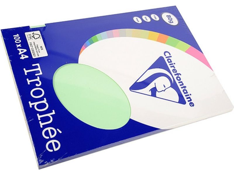 Clairefontaine Vert A4 Papier couleur 80 g/m² (100 feuilles)