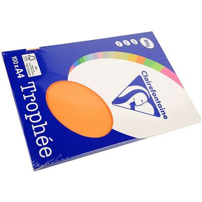 Clairefontaine Orange A4 Papier couleur 80 g/m² (100 feuilles)