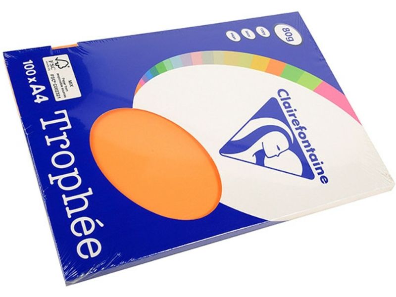 Clairefontaine Orange A4 Papier couleur 80 g/m² (100 feuilles)